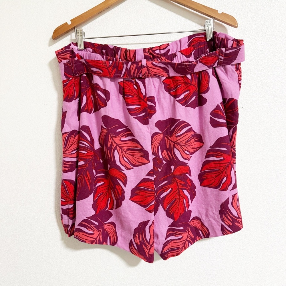 NEW Sofia Jean Linen Blend Top High Waisted Paper Bag Shorts Set - Picture 10 of 16